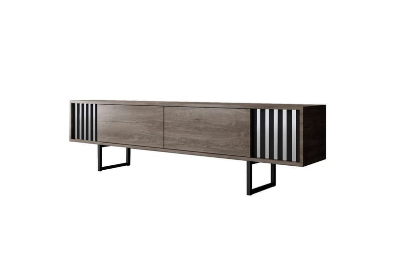 TV-bänk Jeval Valnöt / Svart, Valnöt / Svart