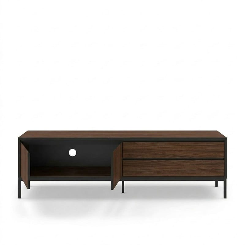 Velar TV-bänk 180x55x40 cm - Milano Walnut, Wood Black, Black - Products - Möbler - TV- & Mediamöbler - TV bänk & mediabänk