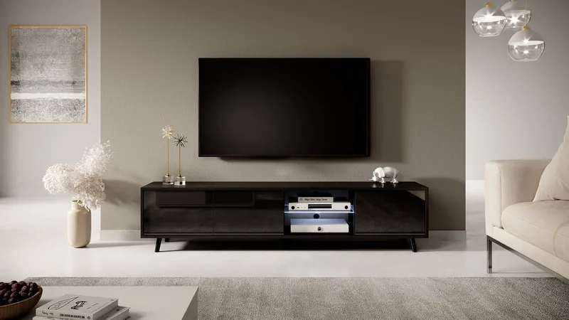 Vipan Tv-bänk 175 cm - Svart - Products - Möbler - TV- & Mediamöbler - TV bänk & mediabänk