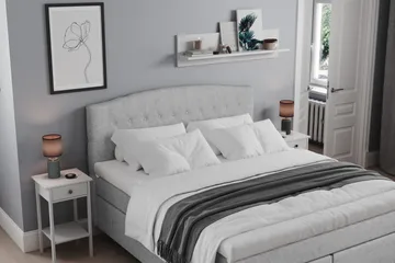Belda Kontinentalsäng 160x200Fast - Ljusgrå - Products - Möbler - Säng - Kontinentalsäng