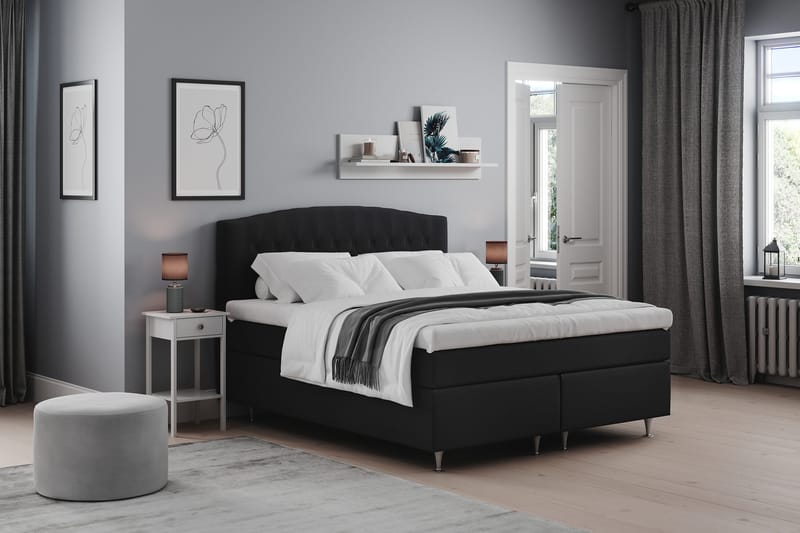 Belda Kontinentalsäng 160x200Fast - Svart - Products - Möbler - Säng - Kontinentalsäng