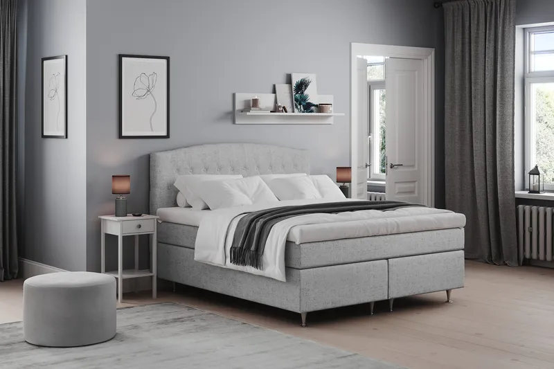 Belda Kontinentalsäng 180x200Fast/Medium - Ljusgrå - Products - Möbler - Säng - Kontinentalsäng