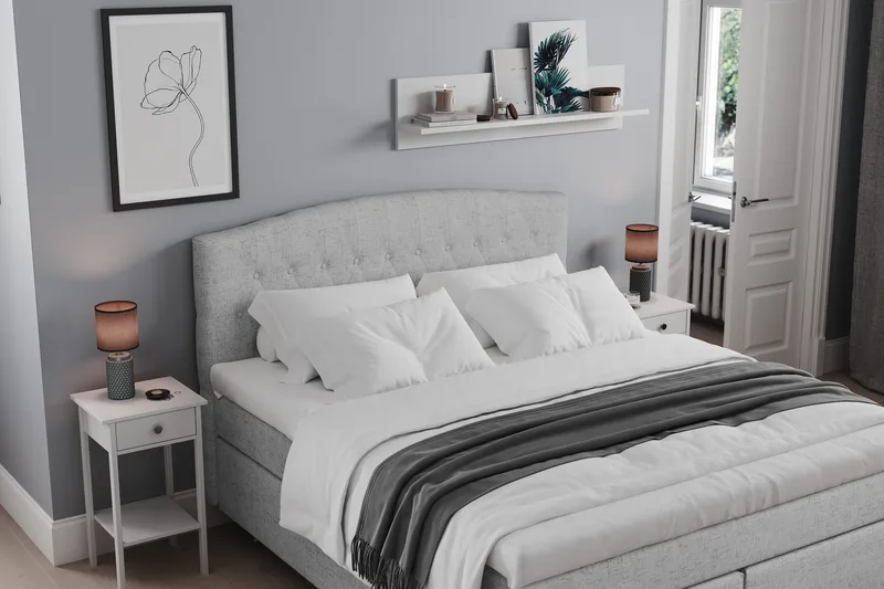 Belda Sängpaket 160x200 Fast - Ljusgrå - Products - Möbler - Säng - Kontinentalsäng