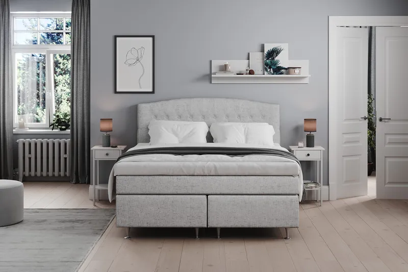 Belda Sängpaket 160x200 Fast - Ljusgrå - Products - Möbler - Säng - Kontinentalsäng