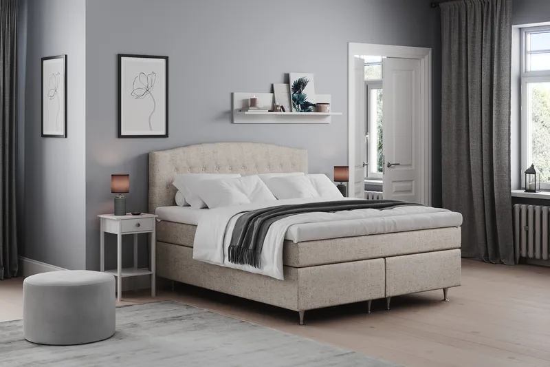 Belda Sängpaket 160x200 Medium - Beige - Products - Möbler - Säng - Kontinentalsäng