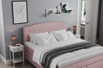 Belda Sängpaket 180x200 Fast - Rosa - Products - Möbler - Säng - Kontinentalsäng