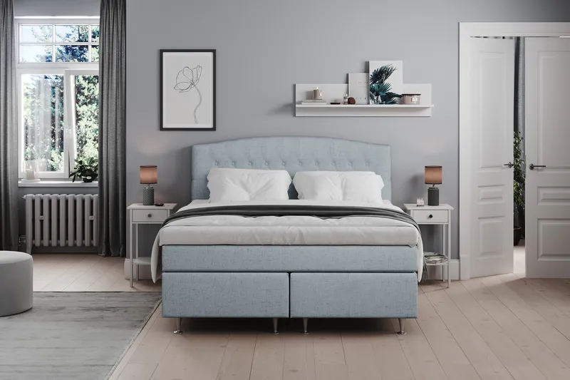 Belda Sängpaket 180x200 Fast/Medium - Ljusblå - Products - Möbler - Säng - Kontinentalsäng