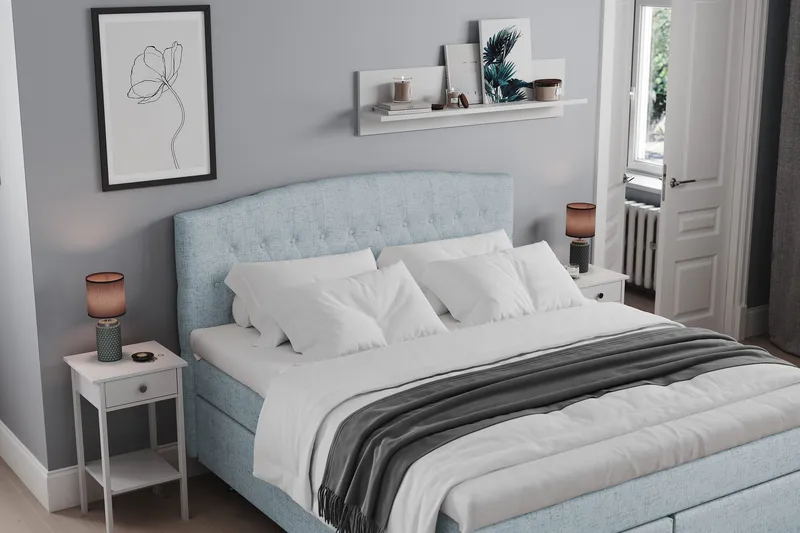 Belda Sängpaket 180x200 Medium - Ljusblå - Products - Möbler - Säng - Kontinentalsäng