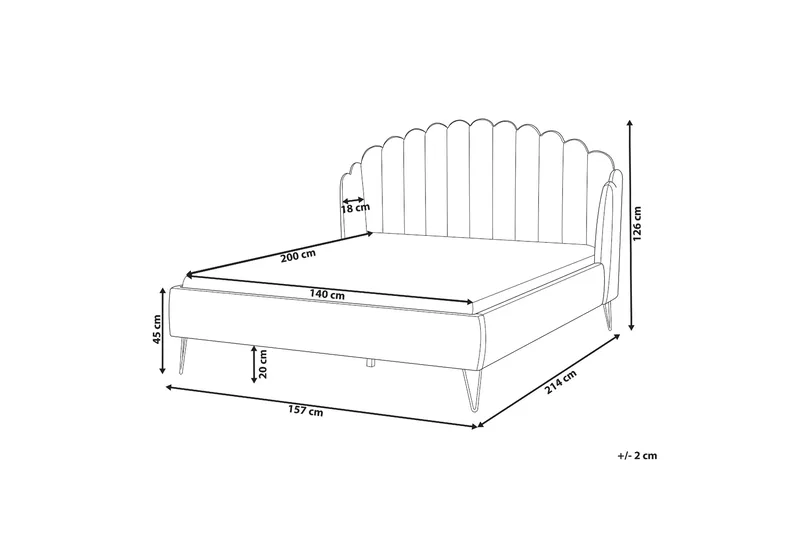 Benicio Sängram 140x200 cm - Rosa - Products - Möbler - Säng - Sängram & sängstomme