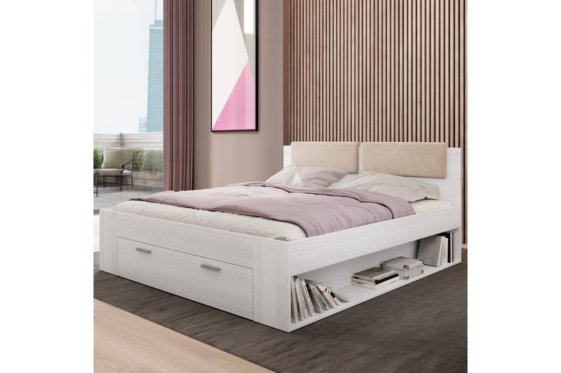 Bovera Sängram 180x200 cm - Askgrå|Vit - Products - Möbler - Säng - Säng med förvaring