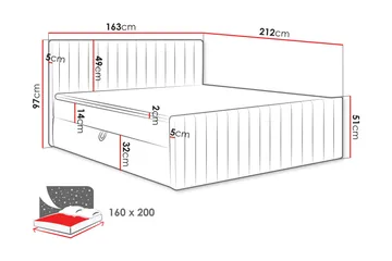 Calrosor Sängpaket Kontinentalsäng med Förvaring 160x200 cm - Blå - Products - Möbler - Säng - Komplett sängpaket