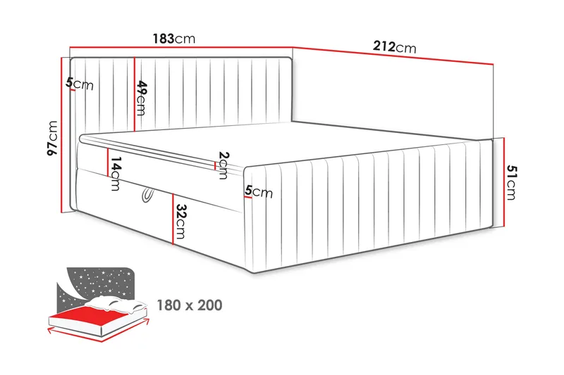 Calrosor Sängpaket Kontinentalsäng med Förvaring 180x200 cm - Grön - Products - Möbler - Säng - Komplett sängpaket