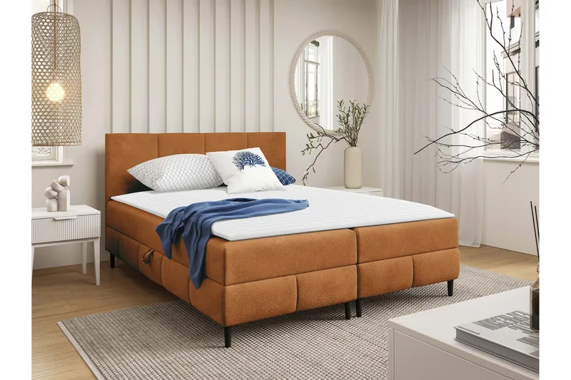 Celestine Förvaringssäng 140x200 cm - Beige/Grå - Products - Möbler - Säng - Komplett sängpaket