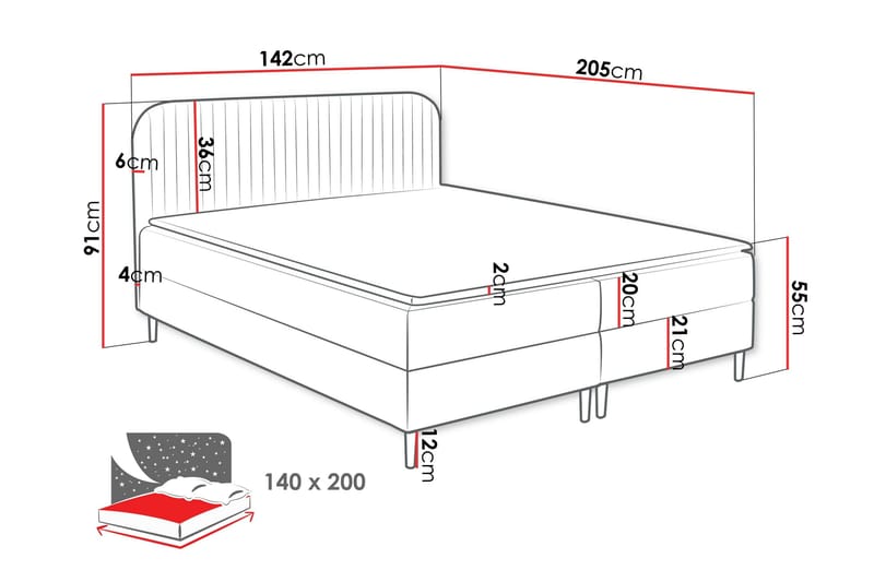 Celestine Förvaringssäng 140x200 cm - Grön - Products - Möbler - Säng - Komplett sängpaket