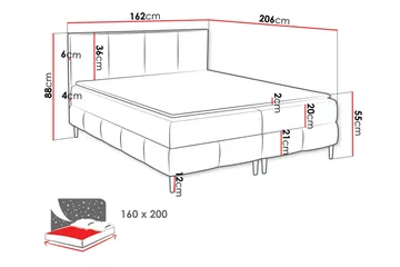 Celestine Förvaringssäng 160x200 cm - Grå - Products - Möbler - Säng - Komplett sängpaket