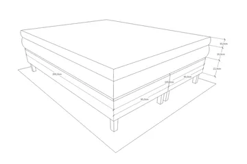Charleston Komplett Sängpaket160x200 cm - Svart - Products - Möbler - Säng - Kontinentalsäng