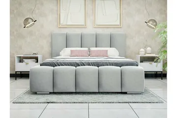 Cleaton Bubblig Sängram 140x200 cm - Grå / Ljus - Products - Möbler - Säng - Säng med förvaring