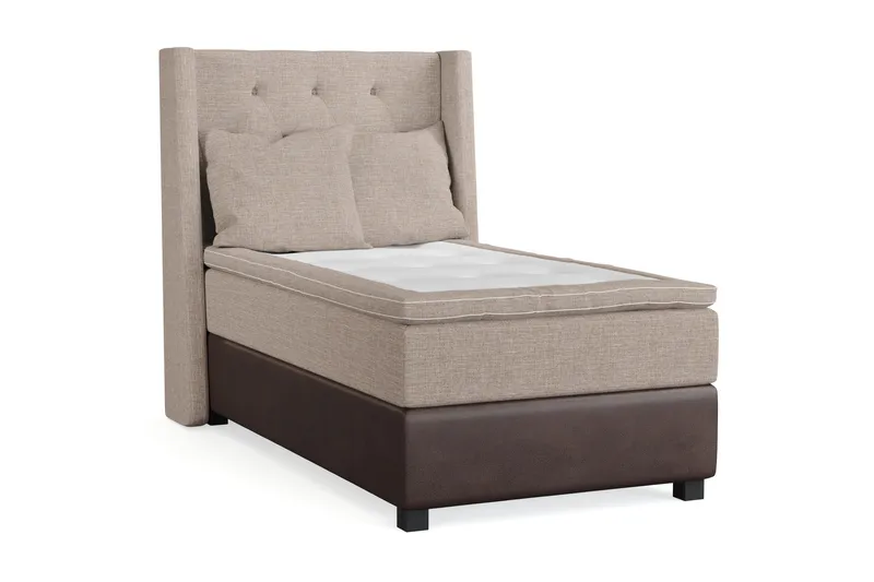 Cuba Sängpaket 105x200 med Två Beiga Kuddar - (+Fler val) Beige/Brun - Products - Möbler - Säng - Kontinentalsäng