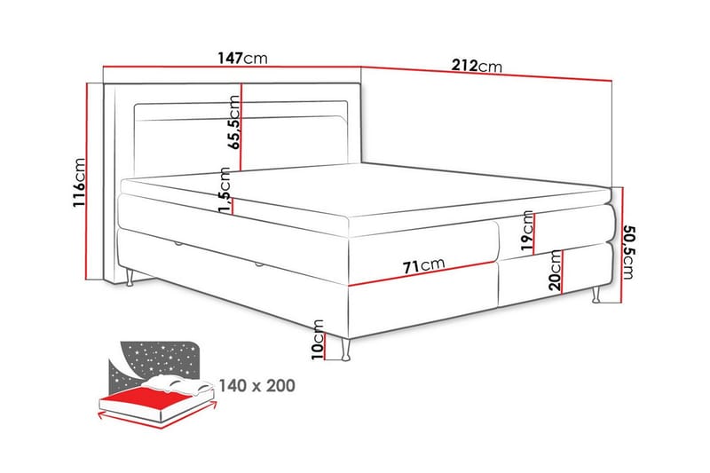 Derry Sängram 140x200 cm - Products - Möbler - Säng - Sängram & sängstomme