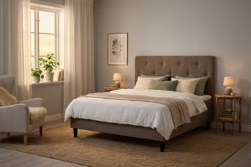 Dream Komplett Sängpaket 160x200 cm Assymetriska knappar - Brun - Products - Möbler - Säng - Kontinentalsäng