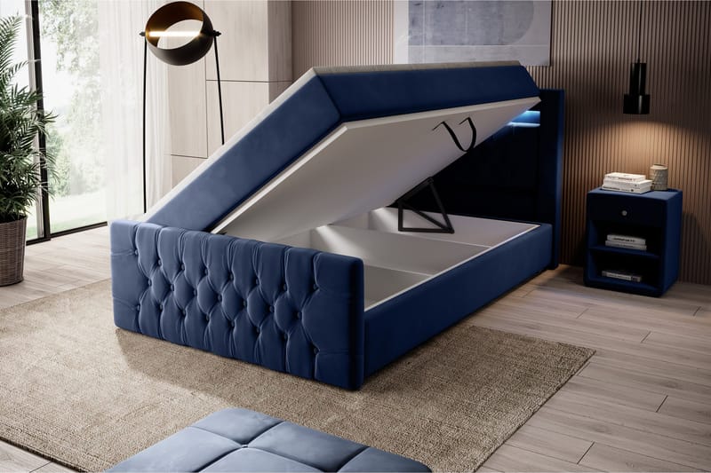 Franco Sängpaket med förvaring 120x200 LED-belysning - 120x200 Blå (+Fler val) - Products - Möbler - Säng - Säng med förvaring