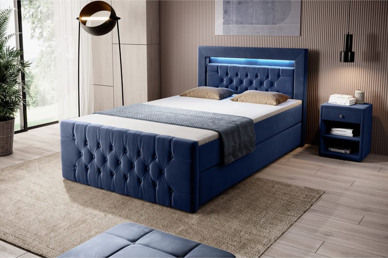 Franco Sängpaket med förvaring 120x200 LED-belysning - 120x200 Blå (+Fler val) - Products - Möbler - Säng - Säng med förvaring