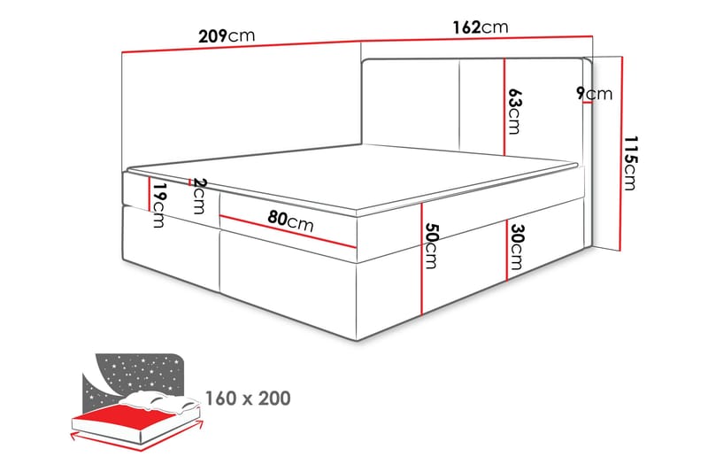 Garris Sängpaket Kontinentalsäng 160x200 cm - Blå - Products - Möbler - Säng - Komplett sängpaket
