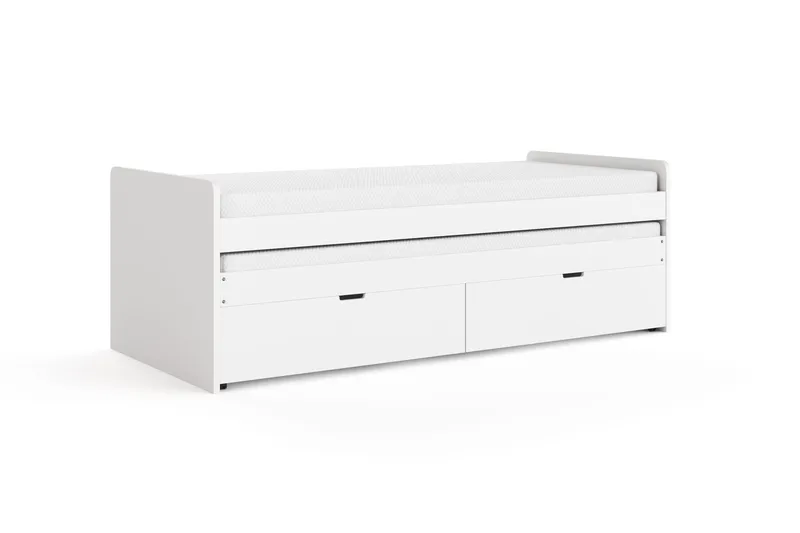 Granvik Sängram 90x200 cm utdragbar med extrasäng och förvaring inklusive 2 madrasser - Vit - Products - Möbler - Säng - Sängram & sängstomme