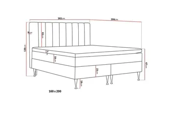 Hilton High Komplett Sängpaket 160x200 cm - Grå - Products - Möbler - Säng - Kontinentalsäng