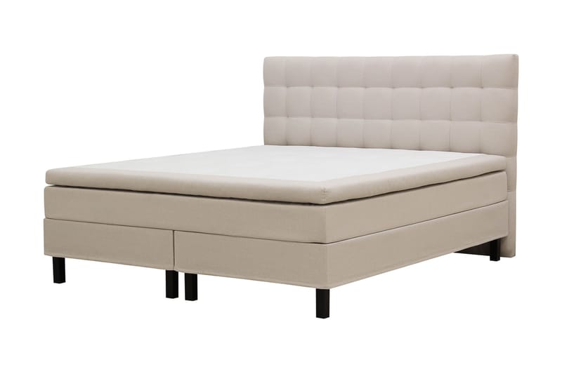 Hilton Komplett Sängpaket 160x200 cm Kontinentalsäng med rutad sänggavel - Beige - Products - Möbler - Säng - Kontinentalsäng