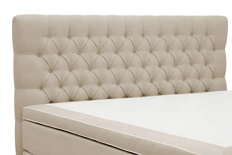 Hilton Lyx Komplett Sängpaket 180x200 cm Kontinentalsäng med knappad sänggavel - Beige - Products - Möbler - Säng - Kontinentalsäng