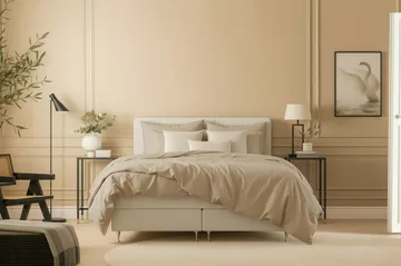 Hilton Premium Kontinentalsäng 180x200 cm - Ljusbeige Tyg - Products - Möbler - Säng - Kontinentalsäng