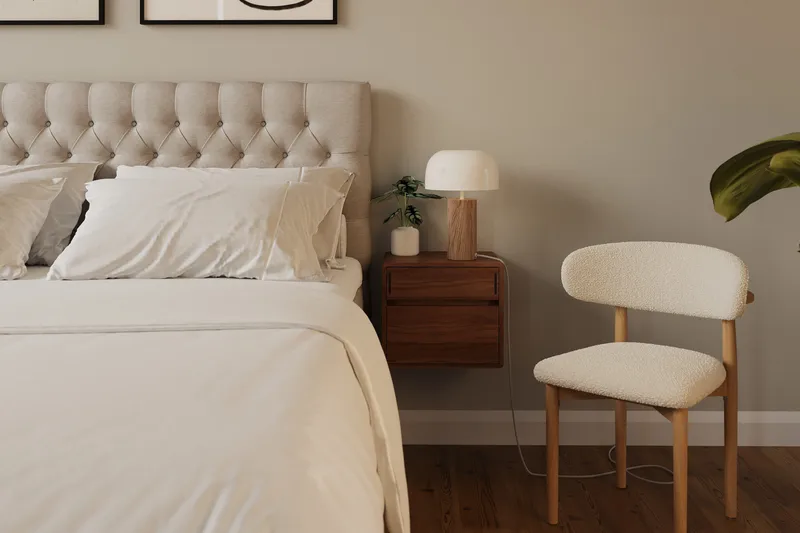 HVILA Lyx Komplett Sängpaket 180x200 cm Kontinentalsäng med knappad sänggavel - Ljusbeige - Products - Möbler - Säng - Kontinentalsäng