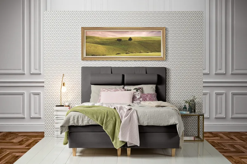 James Kontinentalsäng 180 cm - Grå - Products - Möbler - Säng - Kontinentalsäng