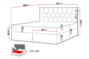 Jitendera Sängpaket Kontinentalsäng 120x200 cm med Förvaring - Brun - Products - Möbler - Säng - Komplett sängpaket