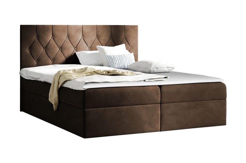 Jitendera Sängpaket Kontinentalsäng 120x200 cm med Förvaring - Brun - Products - Möbler - Säng - Komplett sängpaket