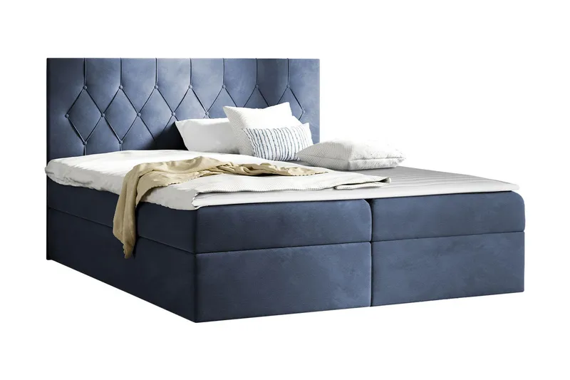 Jitendera Sängpaket Kontinentalsäng 180x200 cm med Förvaring, Blå