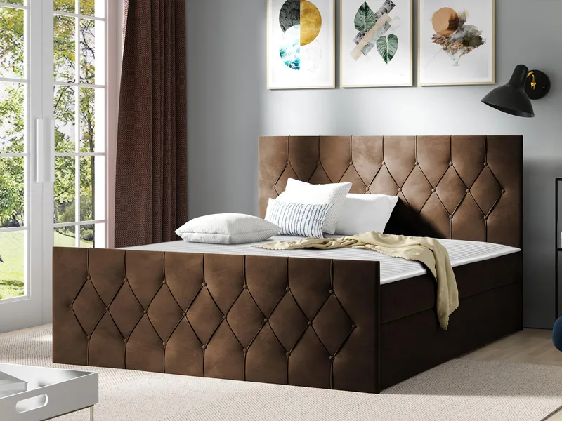 Jitendra Sängpaket Kontinentalsäng 140x200 cm med Förvaring - Brun - Products - Möbler - Säng - Komplett sängpaket