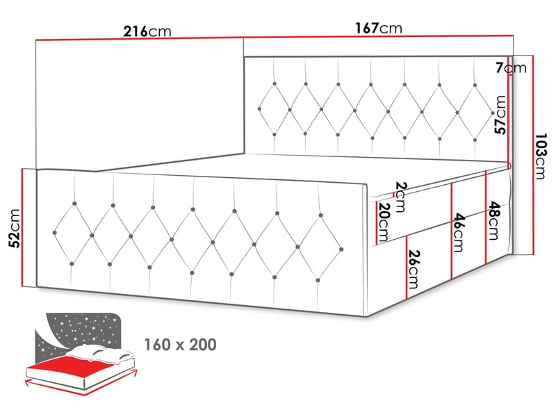 Jitendra Sängpaket Kontinentalsäng 160x200 cm med Förvaring - Gul - Products - Möbler - Säng - Komplett sängpaket