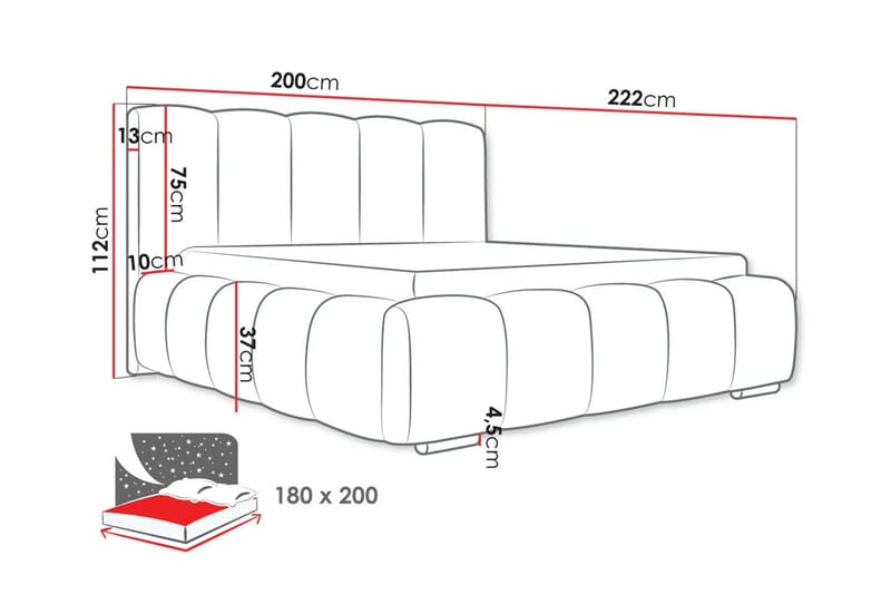 Cleaton Sängram 160x200 cm med Förvaring HVILA Skummadrass och Bäddmadrass i Polysterskum med Tvättbar klädsel - Beige/Vit - Products - Möbler - Säng - Komplett sängpaket