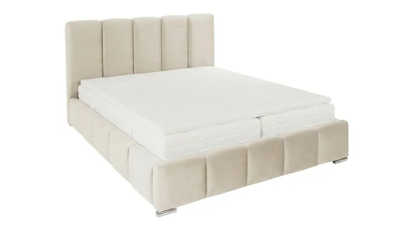 Cleaton Sängram 180x200 cm med Förvaring HVILA Pocketresårmadrass och Bäddmadrass i Latex med Tvättbar klädsel - Grå/Vit - Products - Möbler - Säng - Komplett sängpaket