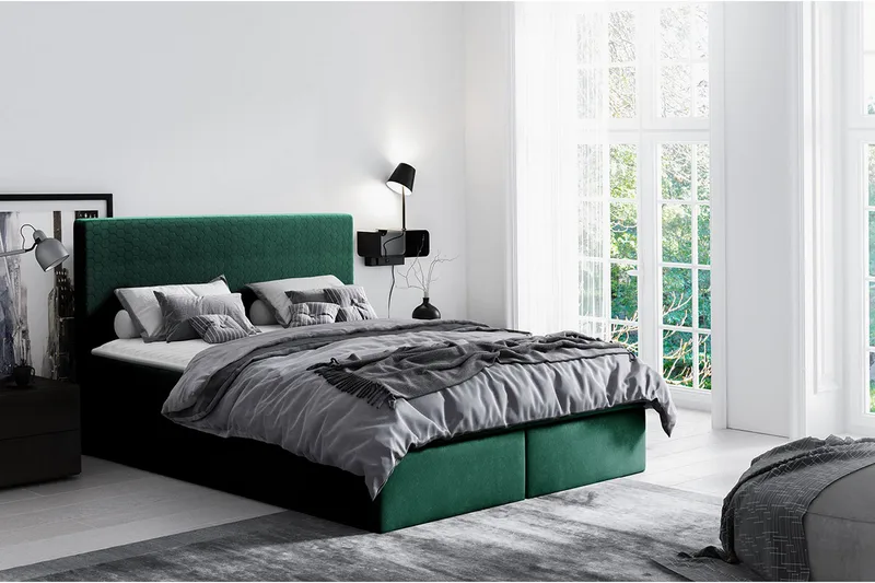 Laargard / Cosmo Sängpaket Kontinentalsäng 160x200 cm - Grön - Products - Möbler - Säng - Komplett sängpaket