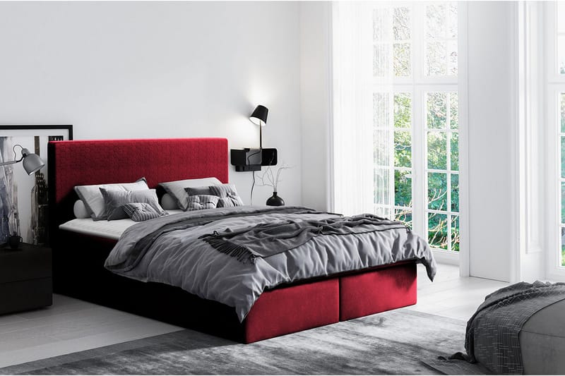 Laargard / Cosmo Sängpaket Kontinentalsäng 200x200 cm - Röd - Products - Möbler - Säng - Komplett sängpaket