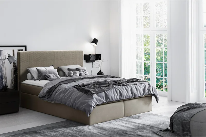 Laargard Kontinentalsäng medFörvaring 120x200 - Beige - Products - Möbler - Säng - Säng med förvaring