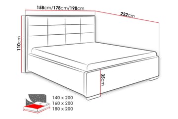 Laargard Kontinentalsäng medFörvaring 200x200 - Grå - Products - Möbler - Säng - Säng med förvaring