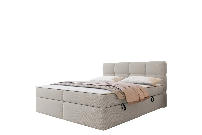 Leckersbo Komplett Sängpaket Kontinentalsäng med förvaring 140x200 cm, Beige