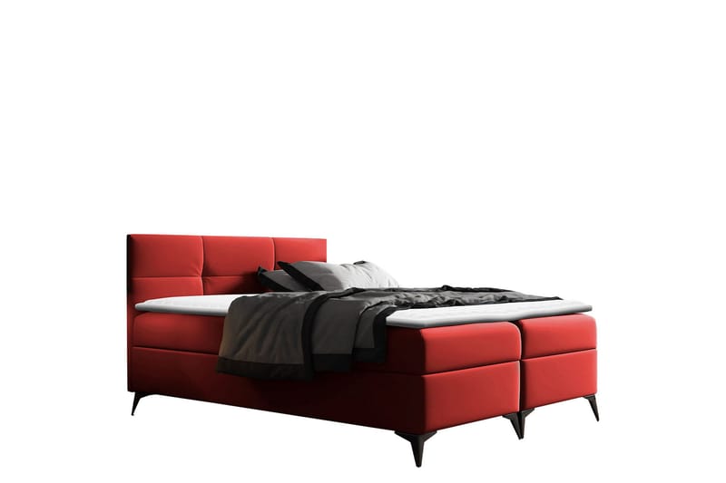 Leckersbo Komplett Sängpaket Kontinentalsäng med förvaring 160x200 cm, Röd