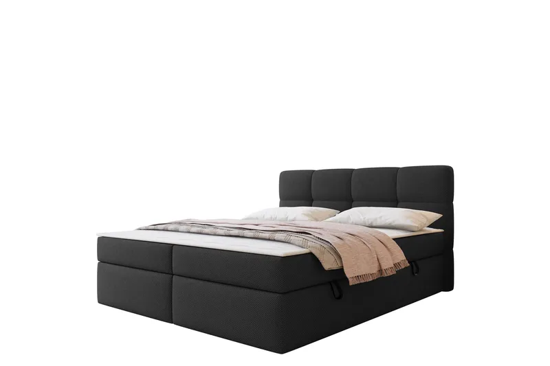 Leckersbo Komplett Sängpaket Kontinentalsäng med förvaring 180x200 cm, Svart