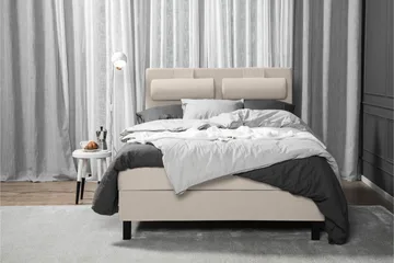 Lucky Komplett Sängpaket 140x200 Latex Slät Sänggavel  Na - Nackkudde Stor Beige - Products - Möbler - Säng - Kontinentalsäng