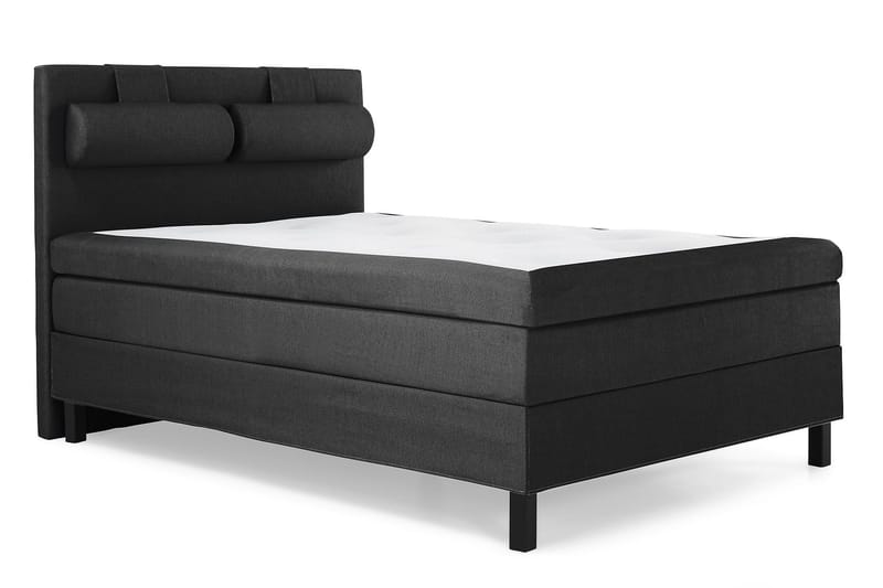 Lucky Komplett Sängpaket 140x200 Latex Slät Sänggavel  Na - Nackkudde Stor Svart/Grå - Products - Möbler - Säng - Kontinentalsäng